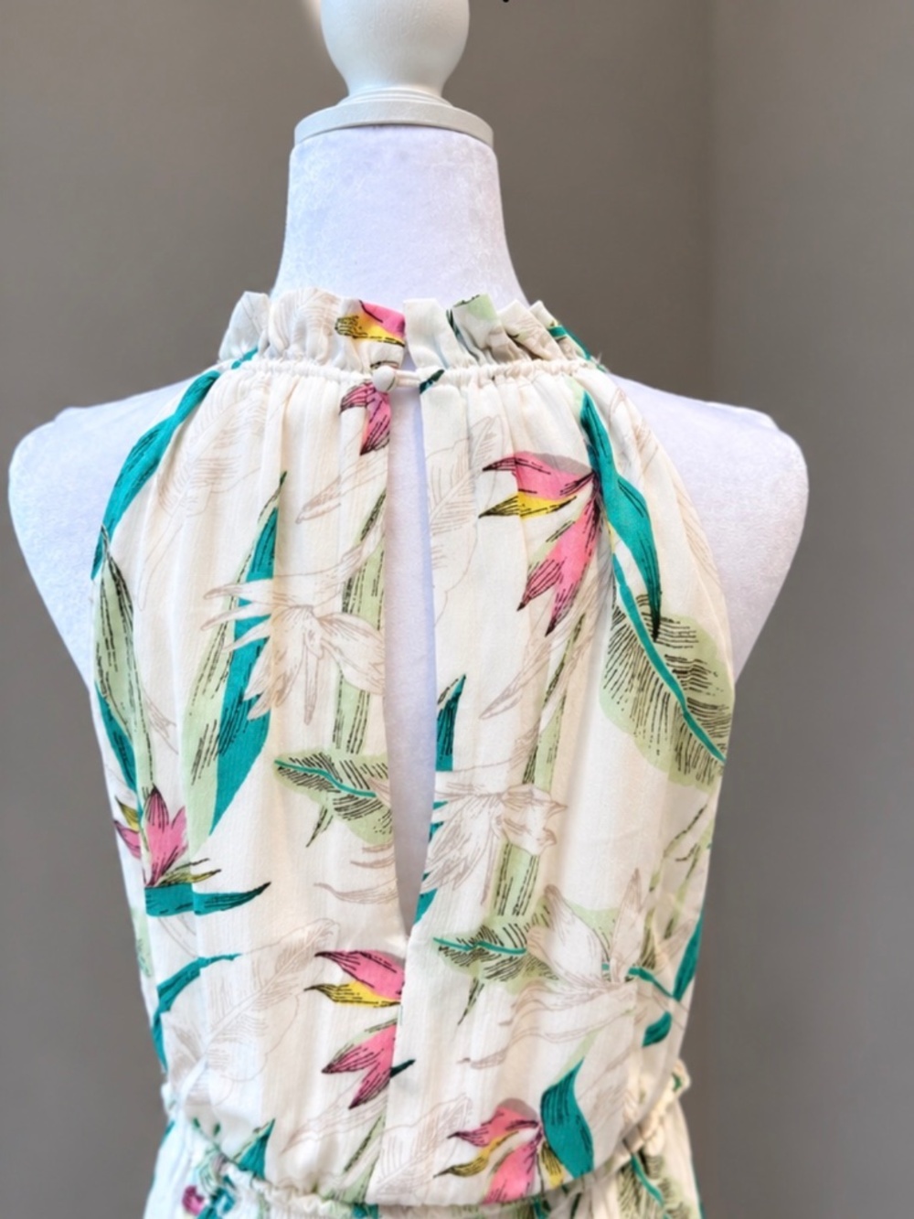 NWOT Z Supply Paradise Maxi Dress Tropical Floral Halter Rayon Dress Medium b - Picture 7 of 8